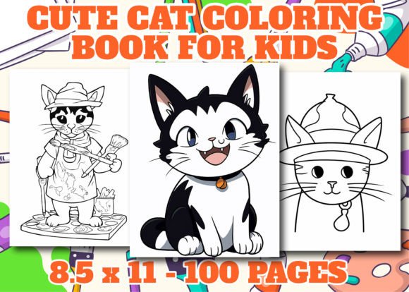 Cute Cat Coloring Page