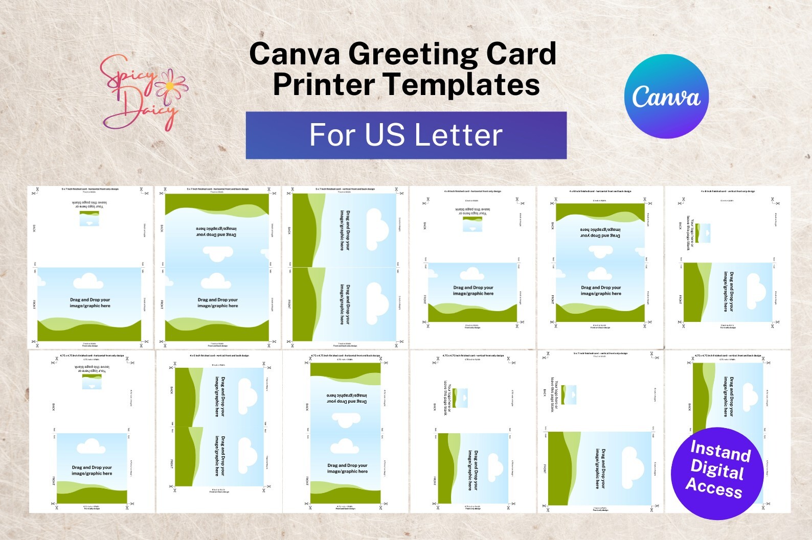 Greeting Card Canva Template - US Letter