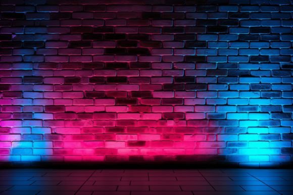 Neon Brick Wall Background