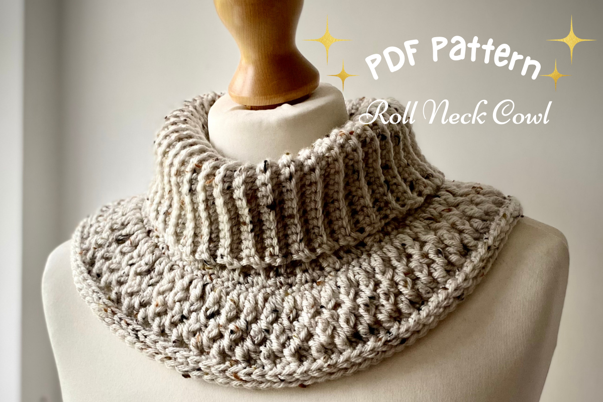 Roll Neck Cowl Crochet Pattern