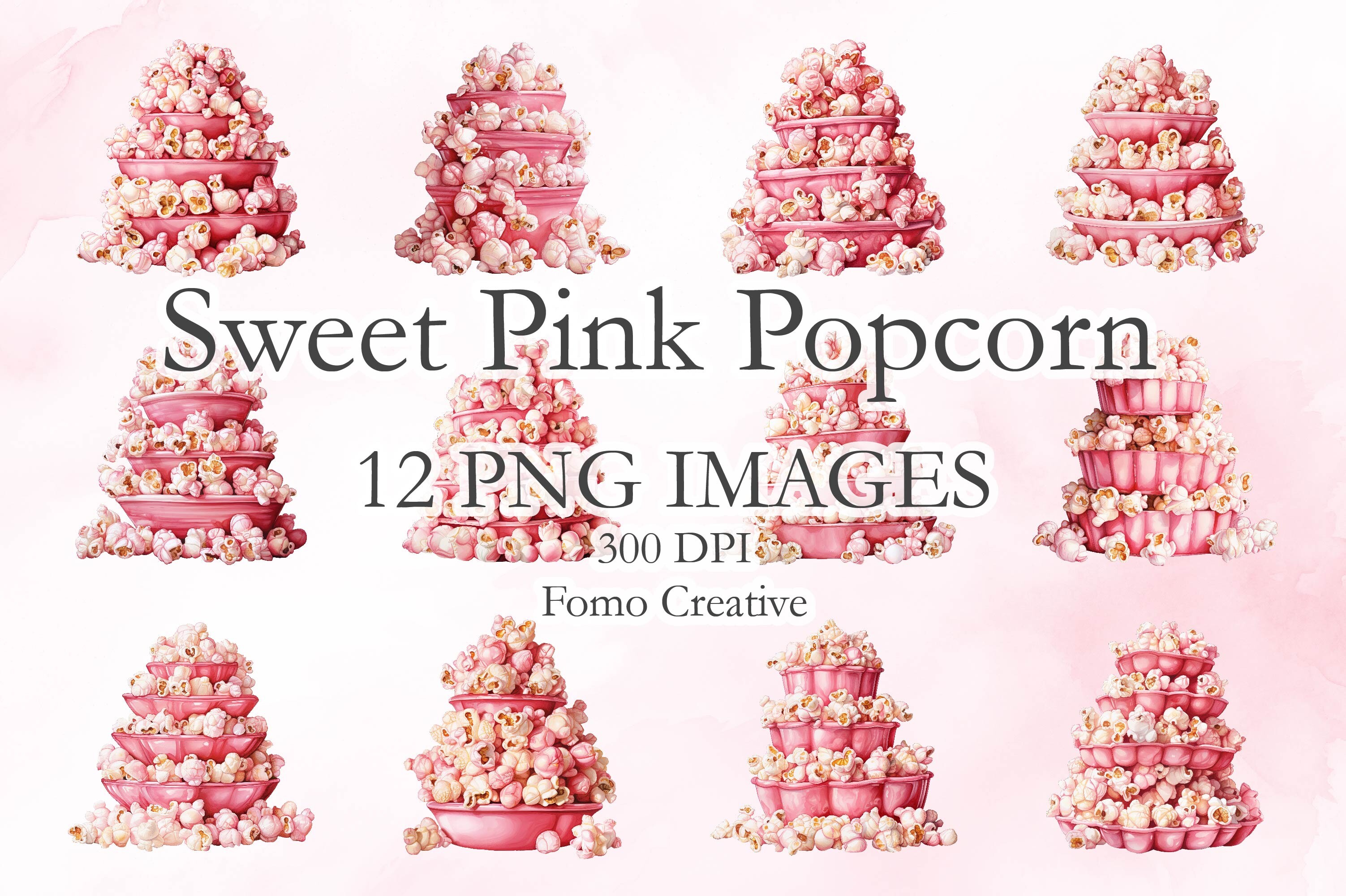 Pink Popcorn Animation Sweet Pink Popcorn Graphic by Fomo Creative · Creative Fabrica