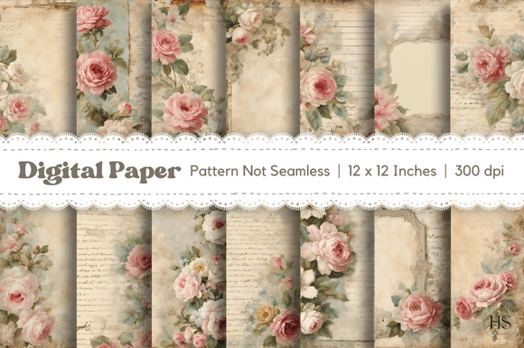 Vintage Junk Journal Flowers Ephemera