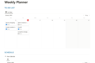 Weekly Planner Notion Template Graphic by HitaNotion · Creative Fabrica