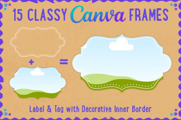 15 Canva frames with decorative inner borders