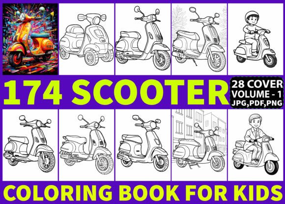 174+ Scooter Coloring Pages for Kids