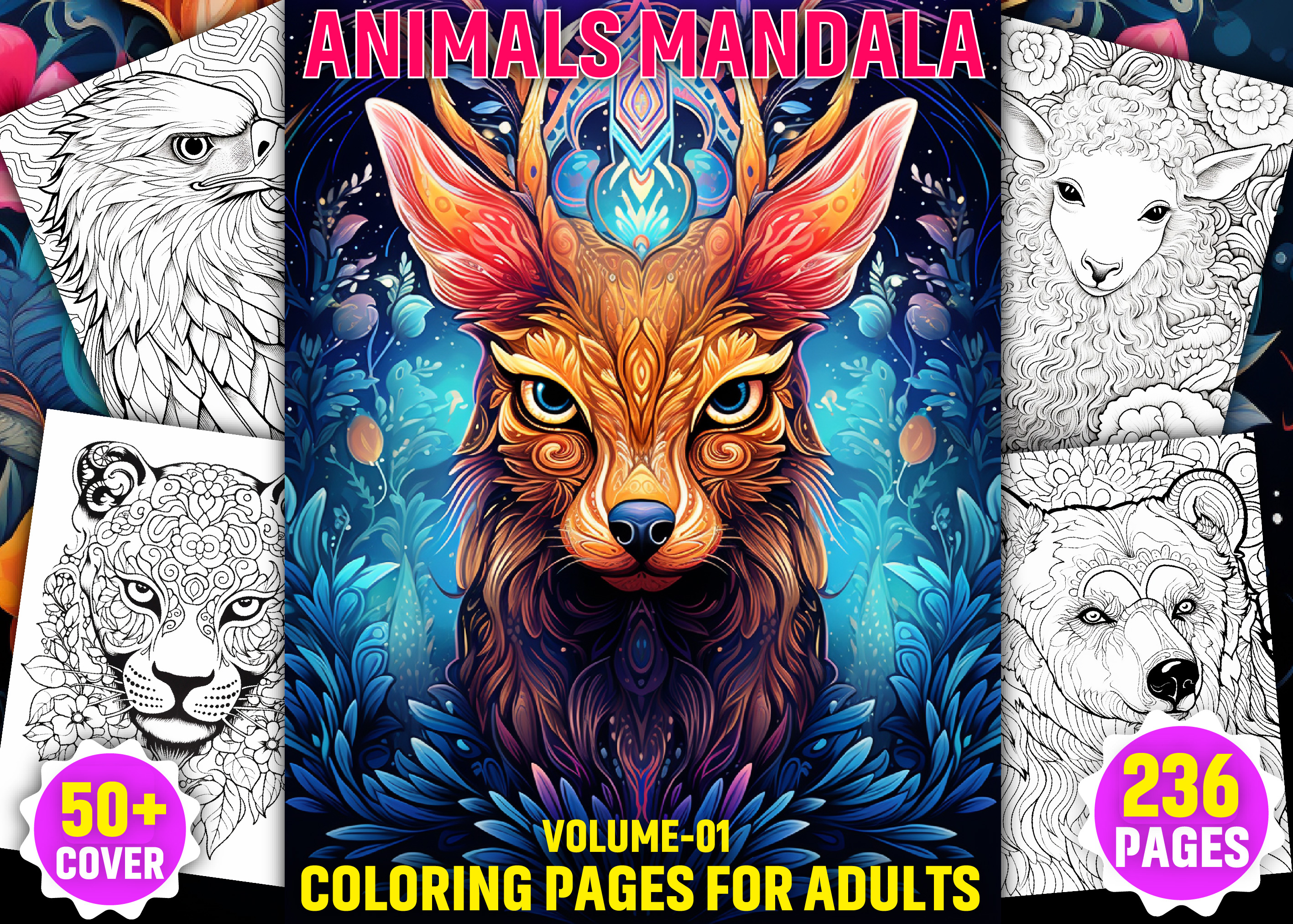 230+ Animal Mandala Coloring Pages - KDP