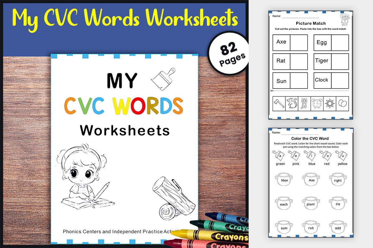 CVC Words Worksheets and Activities cover