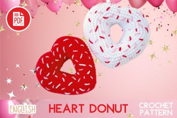 Crochet Heart Donuts / Valentines Day