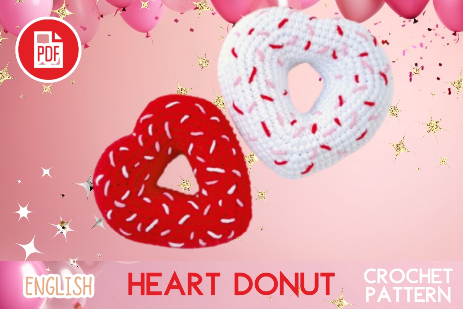 Crochet Heart Donuts / Valentines Day