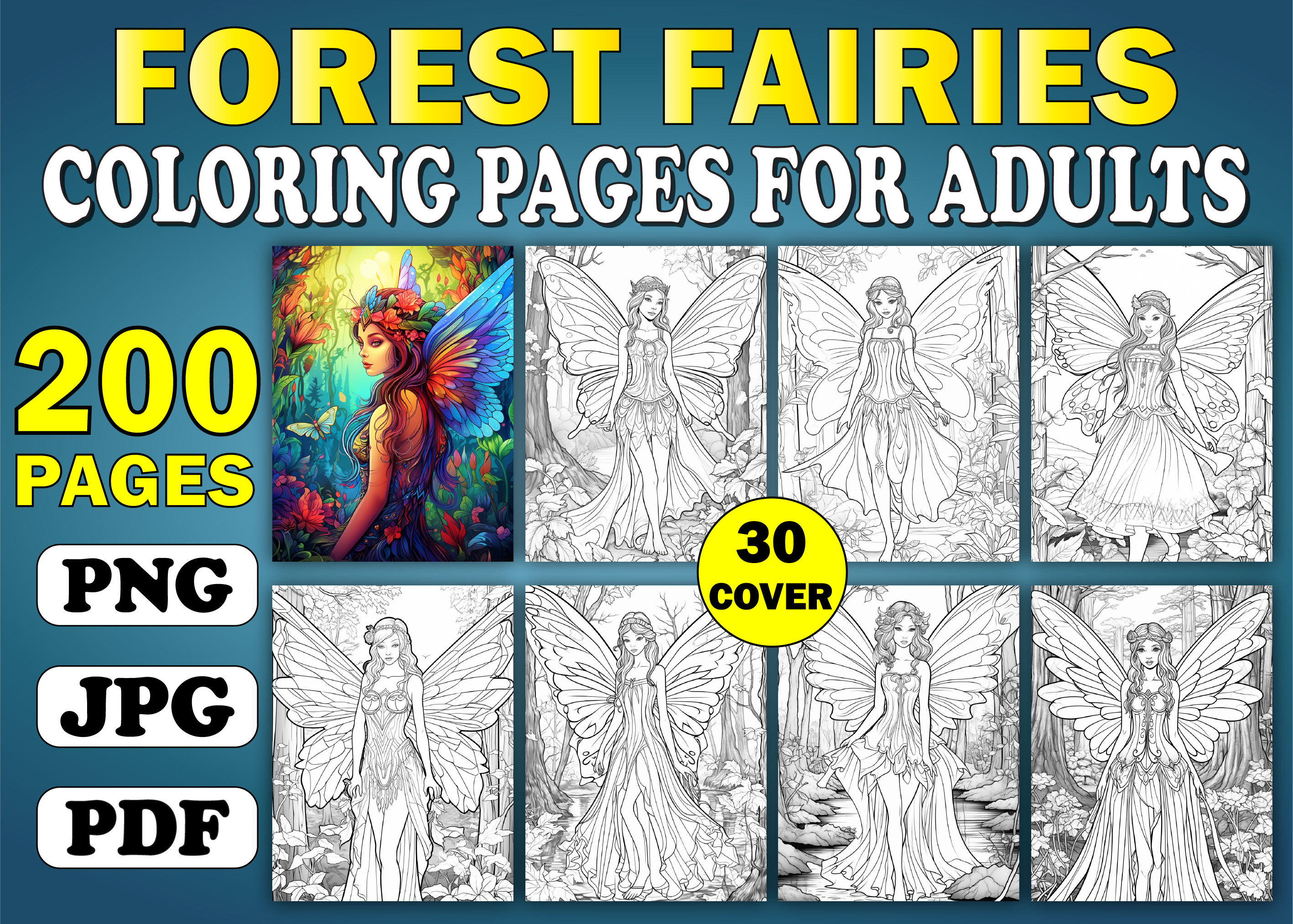 Forest Fairies Coloring Book for Adults