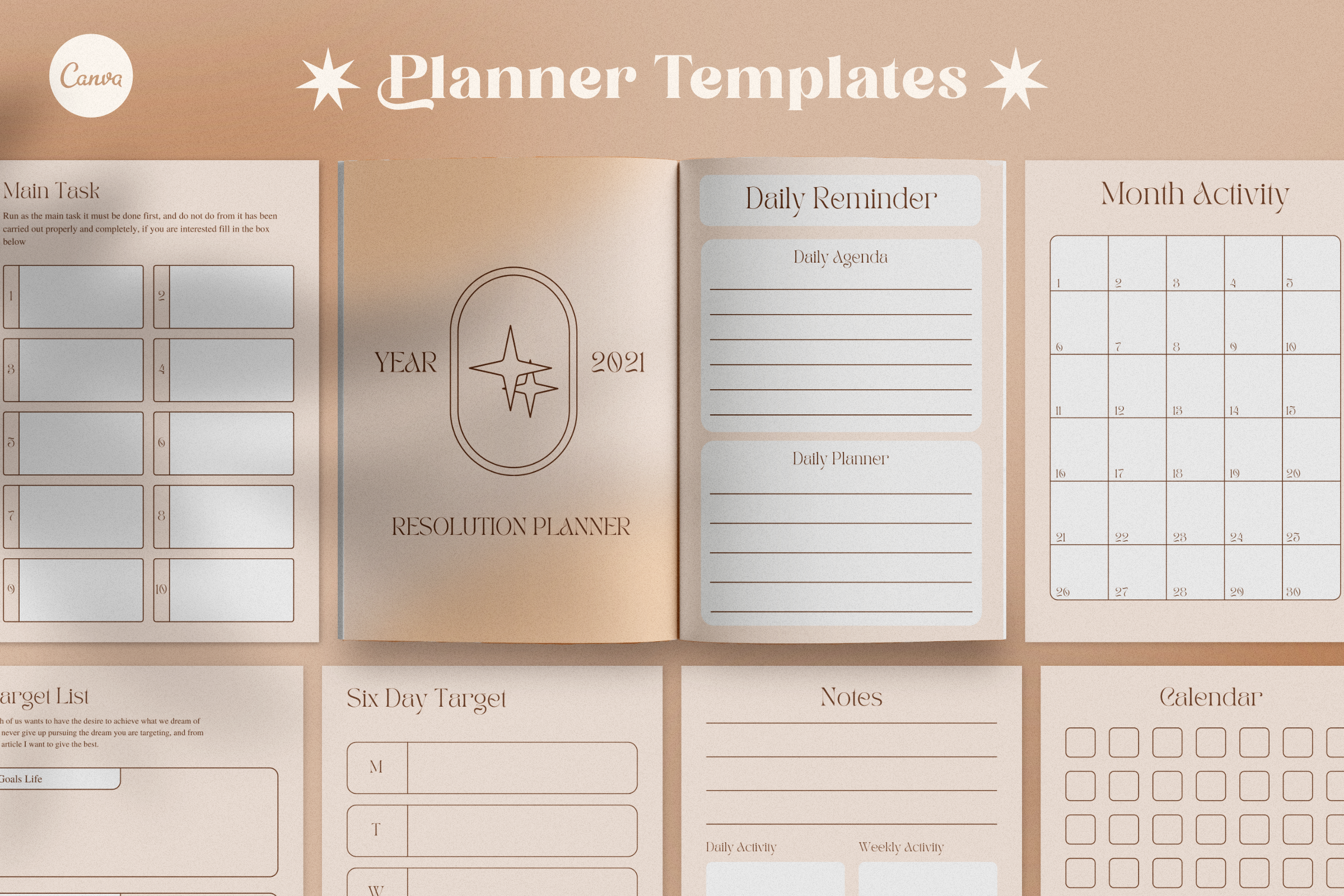 Resolution Planner Canva Templates Graphic by zafdesign · Creative Fabrica