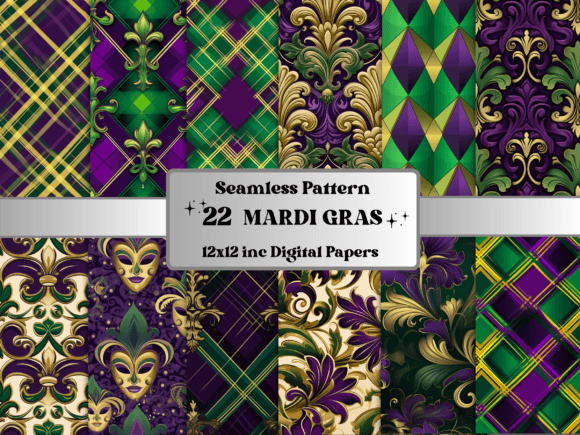 Seamless Mardi Gras Pattern Paper