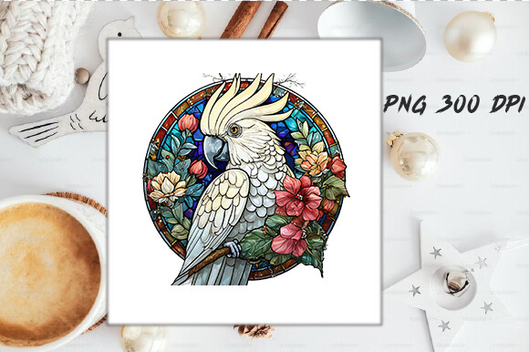 Stained Glass Cockatoo Wind Spinner PNG