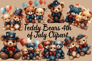 Teddy Bears 4th of July Clipart Graphic by Craft Studios · Creative Fabrica