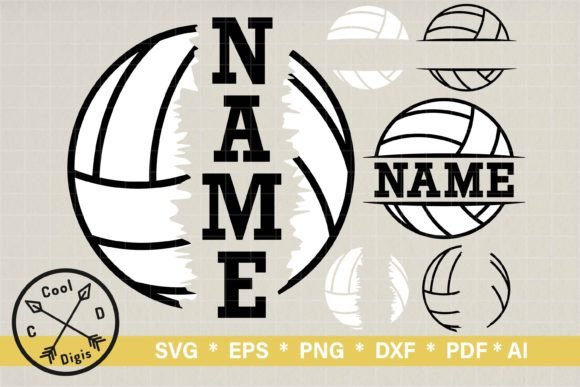 Volleyball Name SVG Clipart for Cricut