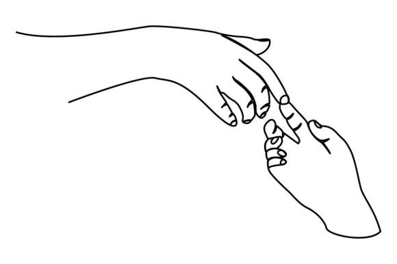 One Line Art Couple Hand Vector Drawing Grafik Druckbare Illustrationen Von mahmuda akter