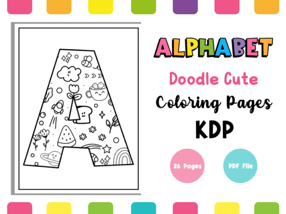 Alphabet Doodle Cute 2 - Coloring Book