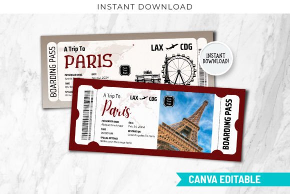 Boarding Pass Boarding Gift Paris Trip