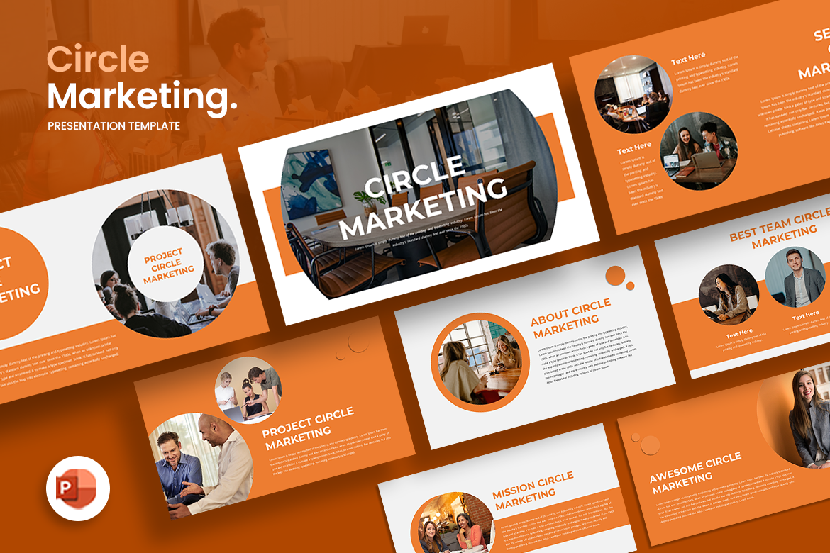 Plantilla de PowerPoint de Marketing de Círculo