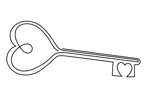 Continuous One Line Drawing Key Vector Graphic Illustrations By mahmuda akter