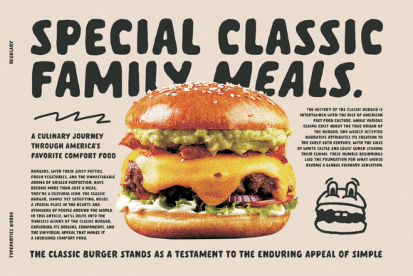 Flamb Burger Font PNG with transparent background - Preview 1