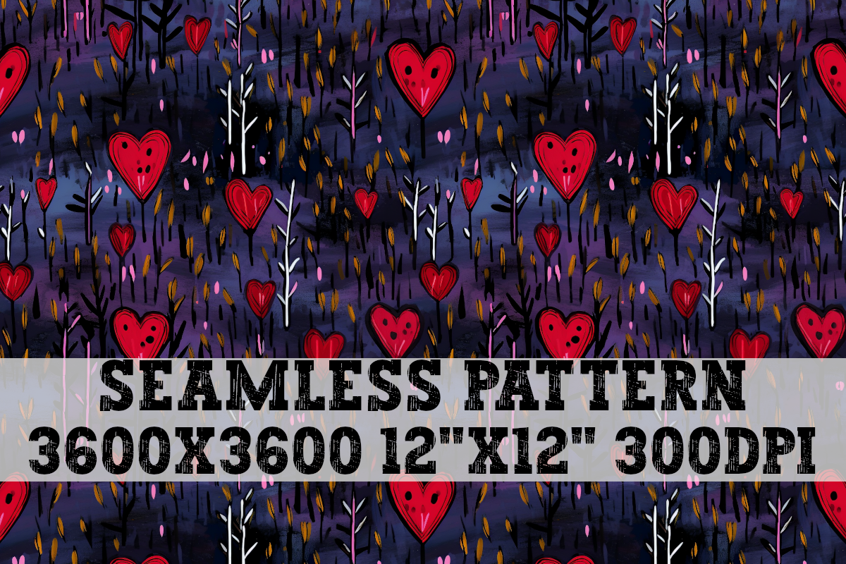 Funky Hearts Seamless Pattern Graphic by Dirty South Graphics ...