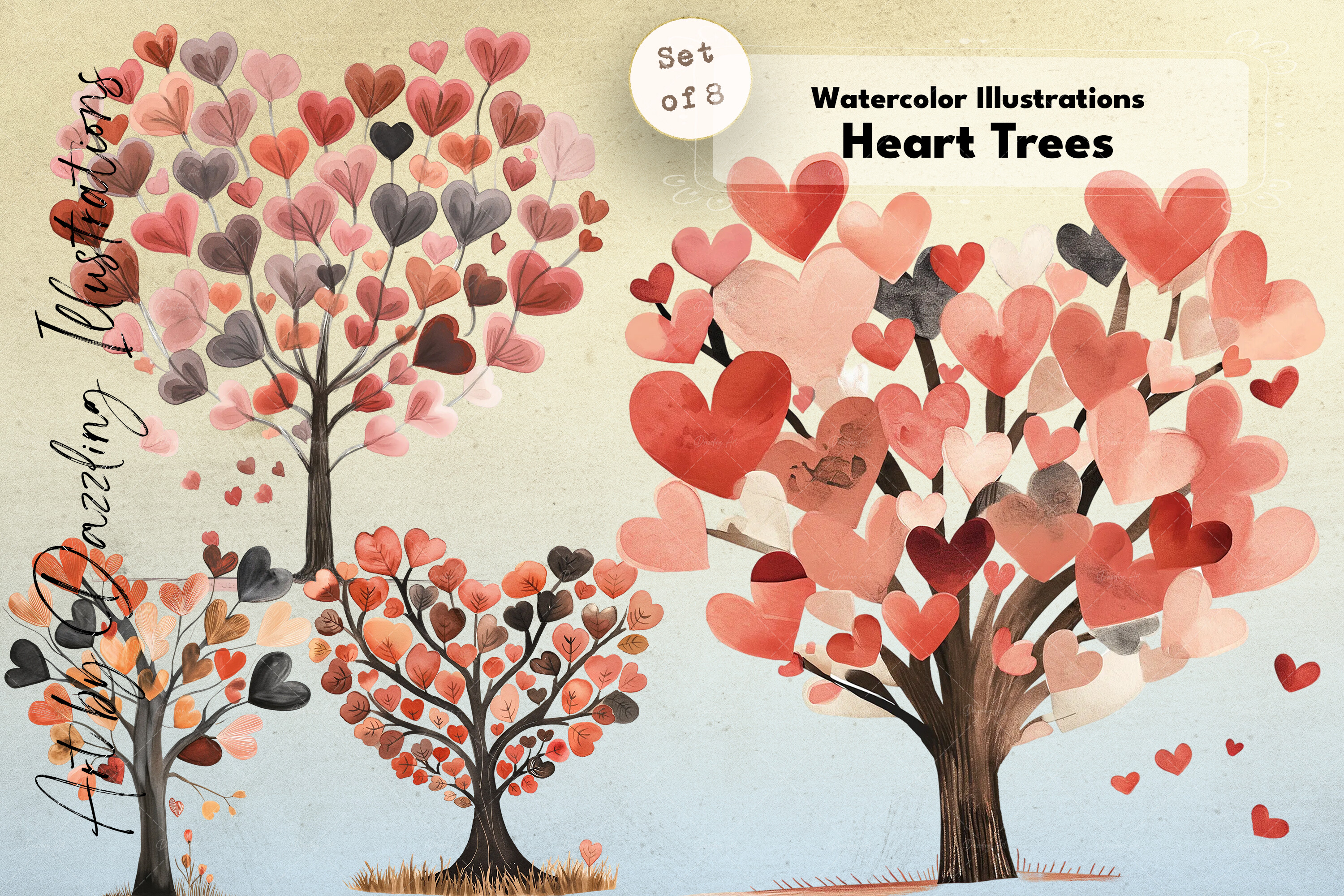 Heart Creative Tree Heart Trees | Valentine's Day Arboretum Graphic by Dazzling ...