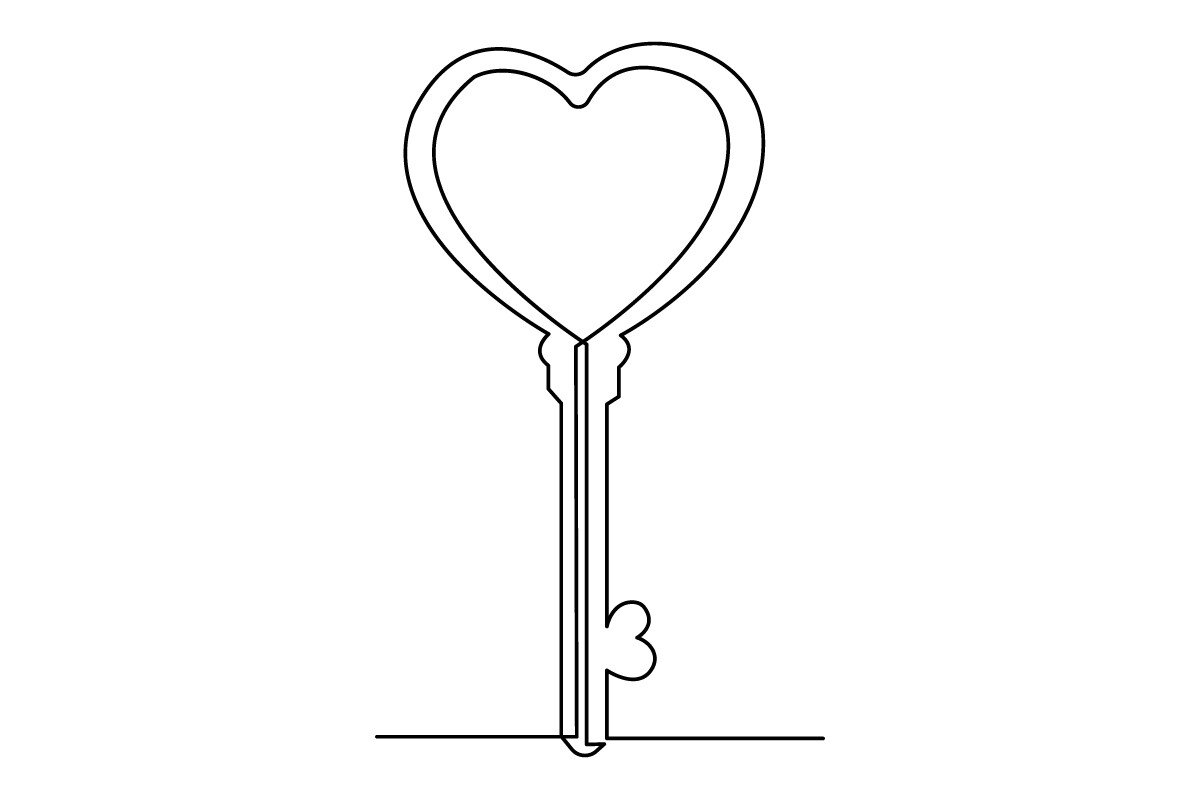House Key Line Art Pro Vector Sketch