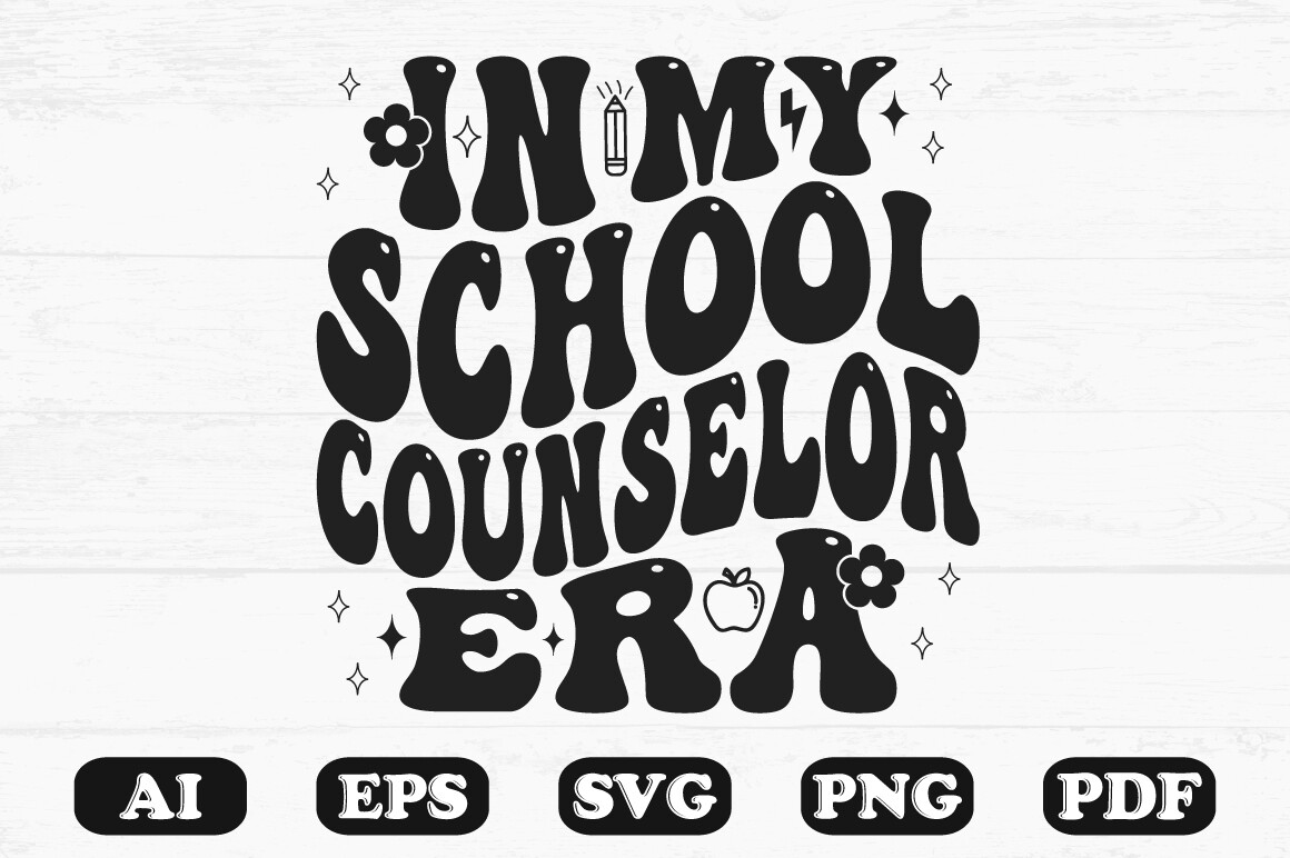 In My School Counselor Era Retro Wavy Sv Graphic by hosneara 4767 ...