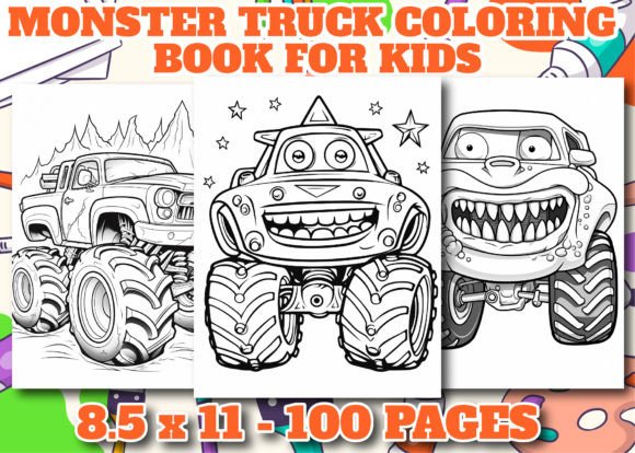 Monster Truck Coloring Book for Kids