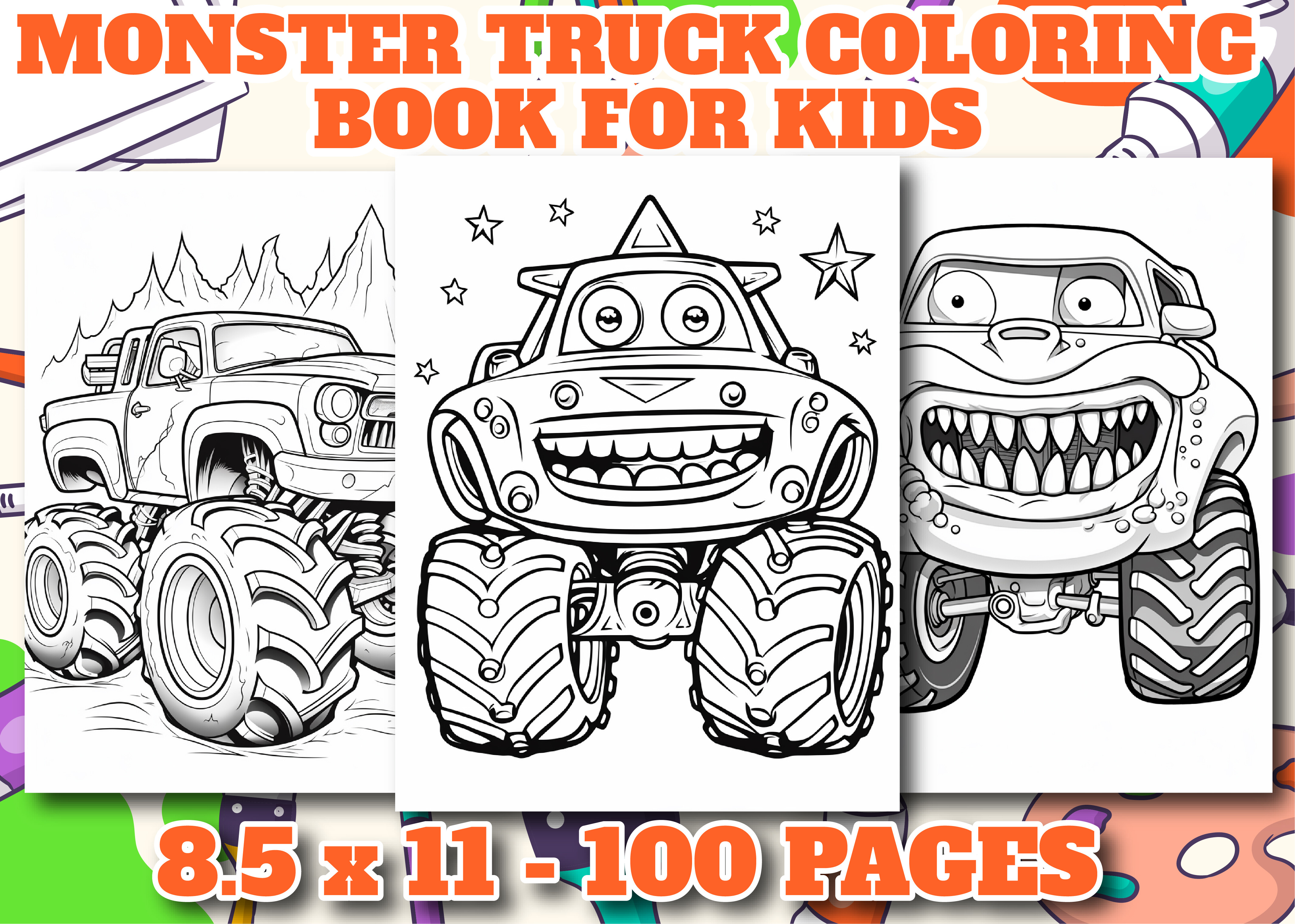 Monster Truck Coloring Book for Kids