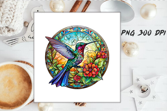 Stained Glass Hummingbird Wind Spinner