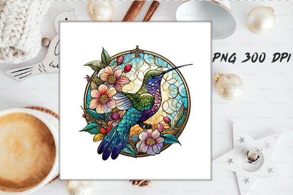 Stained Glass Hummingbird Wind Spinner
