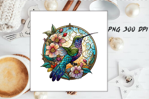Stained Glass Hummingbird Wind Spinner
