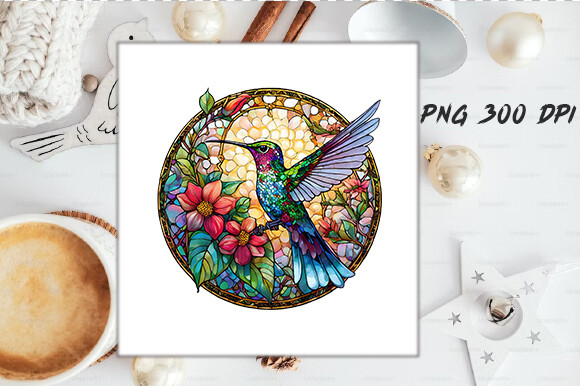 Stained Glass Hummingbird Wind Spinner