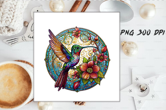Stained Glass Hummingbird Wind Spinner