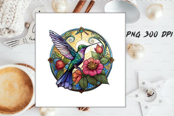 Stained Glass Hummingbird Wind Spinner