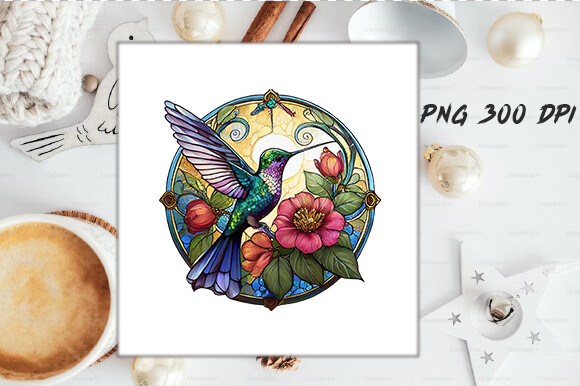 Stained Glass Hummingbird Wind Spinner