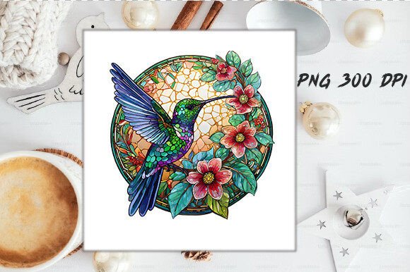 Stained Glass Hummingbird Wind Spinner