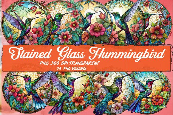 Stained Glass Hummingbird Wind Spinner
