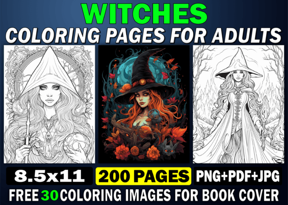 200 Witches Coloring Pages for Adults
