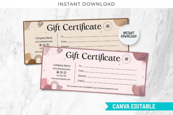 Boho Canva Gift Certificate Voucher Temp