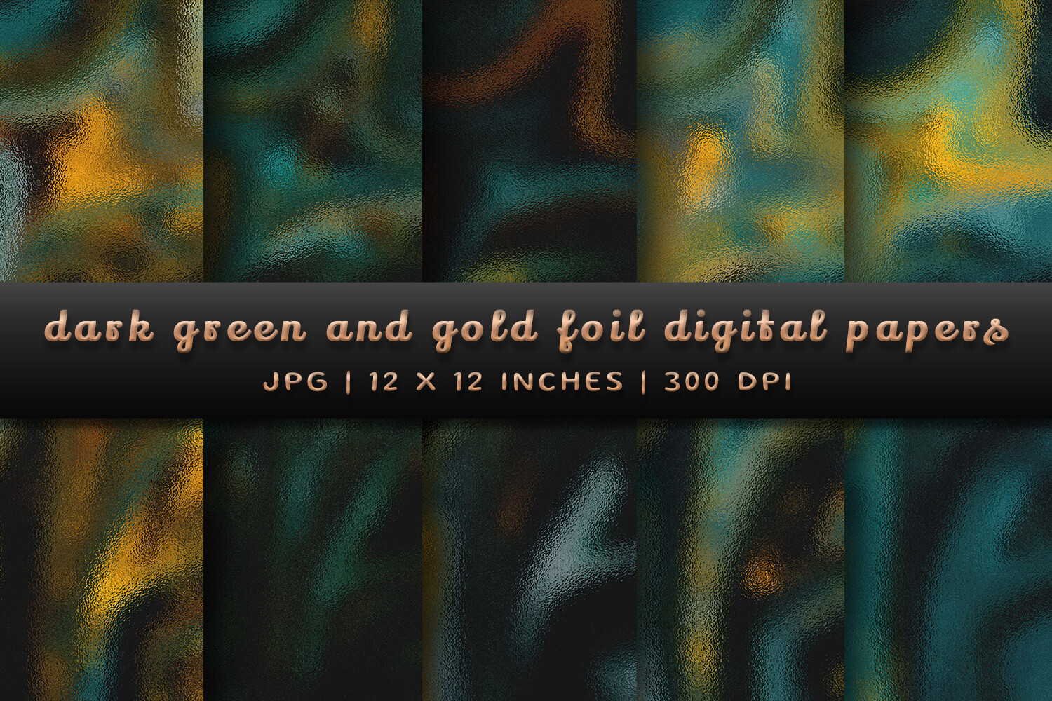Dark Green and Gold Foil Digital Papers Graphic by Pugazh Logan ...