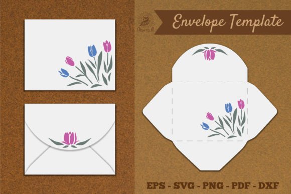 Flower Envelope Template SVG 4