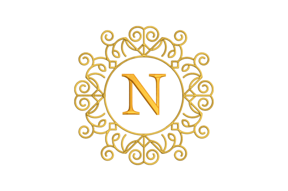 Machine Monogram Letter N Monogram Letter N · Creative Fabrica
