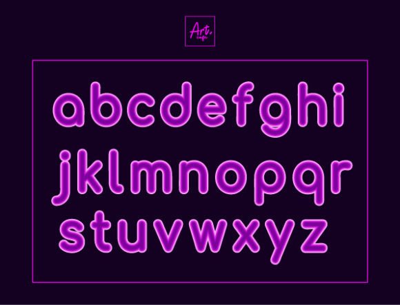 Neon Font PNG with transparent background - Preview 2