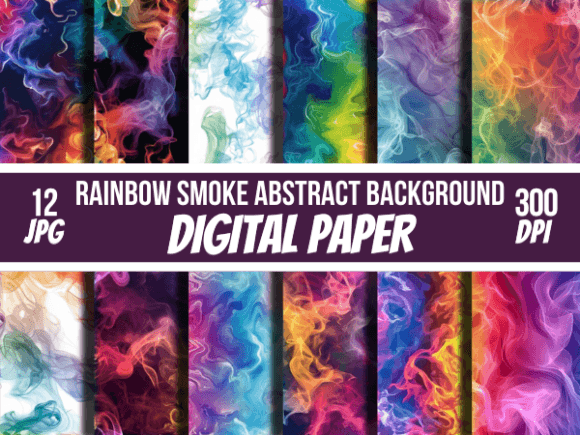 Rainbow Smoke Abstract Paper Backgrounds