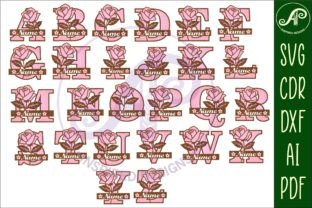 Rose Monogram Letter Bundle Name Signs · Creative Fabrica