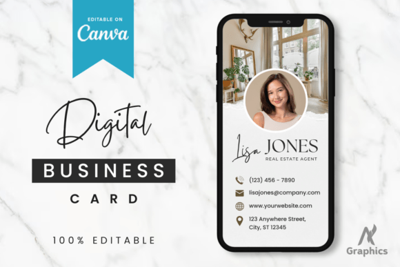 Simple Digital Business Card Template Graphics