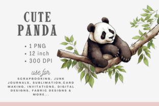 Watercolor Cute Panda Clipart Graphic by misba design · Creative Fabrica
